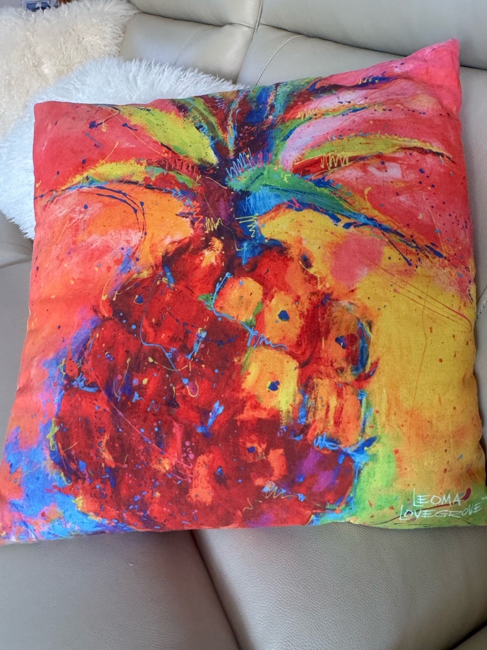 Leoma Lovegrove "Pineapple Palace" Vibrant Tropical Throw Pillow 17x17